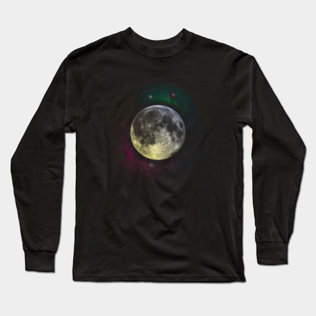 Rainbow Celestial Moonbow Luna Long Sleeve T-Shirt by meownarchy